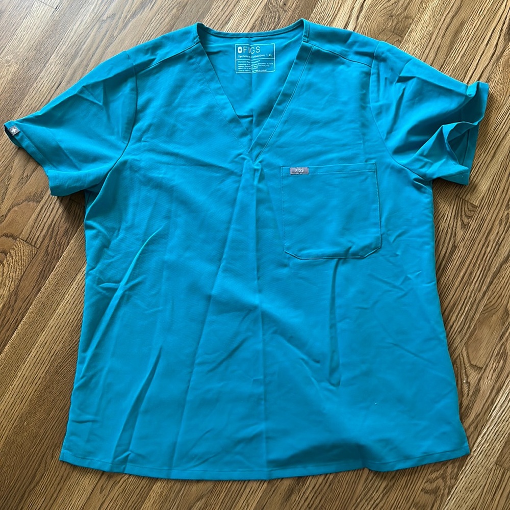 FIGS Catarina One Pocket Scrub Top XL Teal